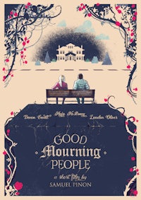 a poster for good morning people with two people sitting on a bench